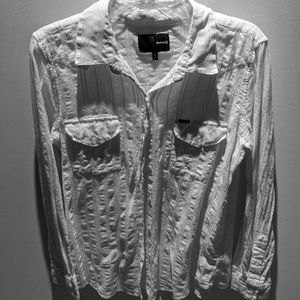 White Harley button down